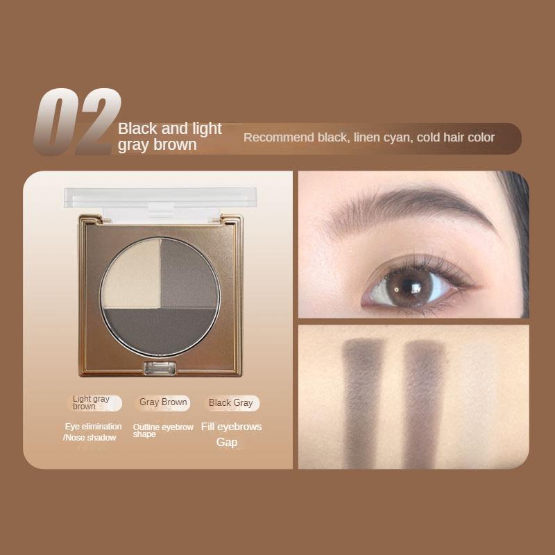 

Трехмерное моделирование, пудра для бровей, тонирующий крем для бровей, трехцветный, долговечный, водостойкий, против пота, для начинающих, женский, натуральное окрашивание 3.8g