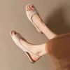 Women Flats Sandals New Casual Summer Shoes Open Toe Slippers 2025 Elegant Square Toe Woman Shoes Slingback Sandalias