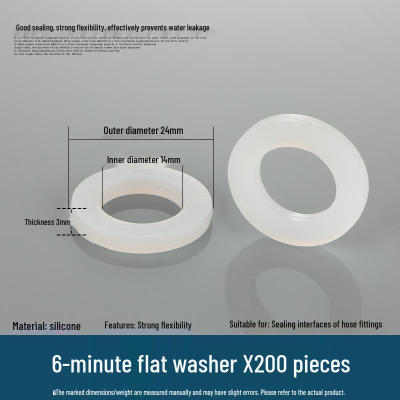 4-Minute Water Heater Seal: Silicone and Rubber Gaskets for Shower, 6-Point Inlet Pipe, 1-Inch Water Meter