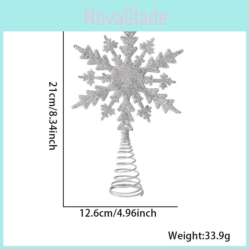 Stunning Christmas Tree Topper Snowflake Decoration In Gold Silver Red Colors For Holiday Celebrations