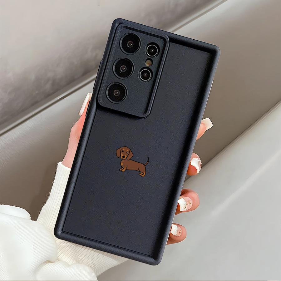 Creative Minimalist Dachshund Phone Cover Case for Samsung Galaxy S26 Ultra S24 Plus S22 S25 Edge S23 FE S25 S21 S20FE S24Ultra