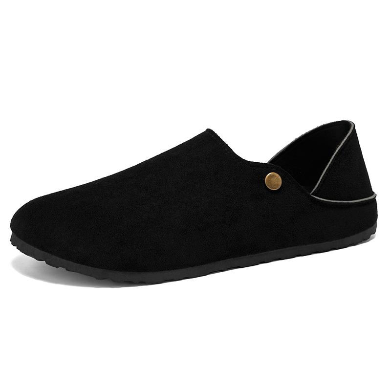 New Fashion Men Leather Flats Shoes Comfortable Man Casual Shoes Slip on Male Outdoor Walking Shoe Split Leather Driving Shoes