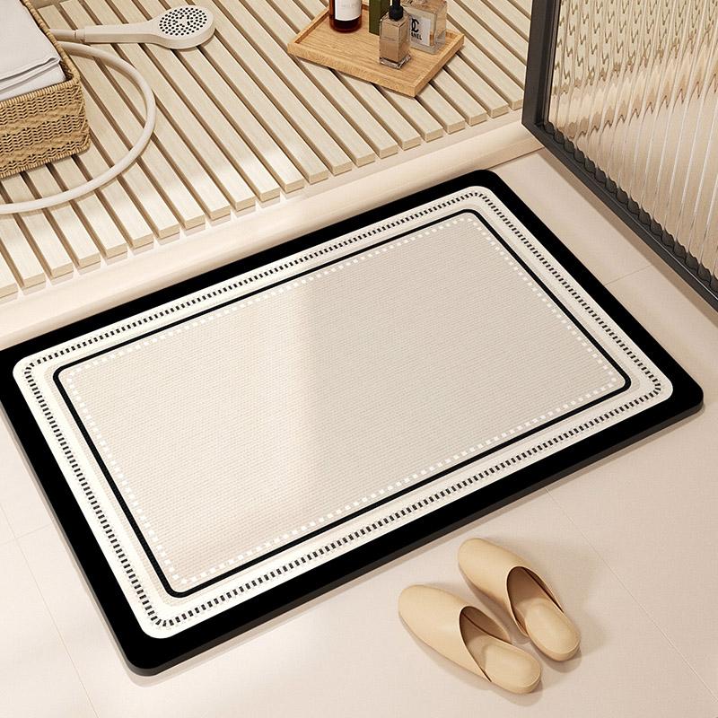 Luxury Diotomite Bathroom Mat Absorbent Shower Foot Mats Anti-slip Quick Dry Bath Rugs Toilet Carpet Doormat Washable