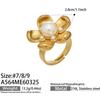 Exquisite Shell Bead Sunflower Stainless Steel Open Ring Set - High-End Hand Jewelry