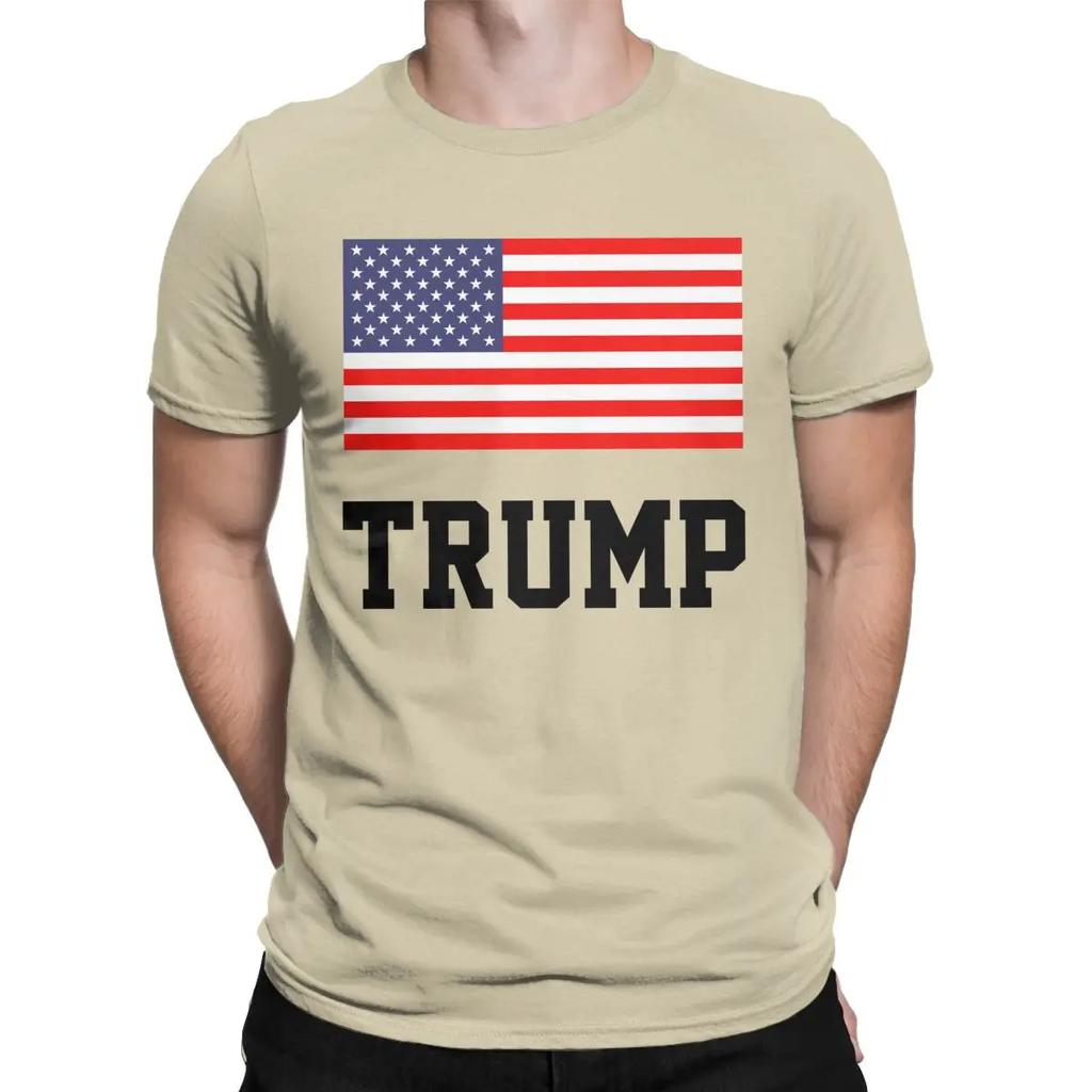 T-shirt da uomo Donald Trump Bandiera Americana Presidente Pazzo Puro Cotone Maglietta Manica Corta T-shirt Girocollo Abbigliamento Nuovo