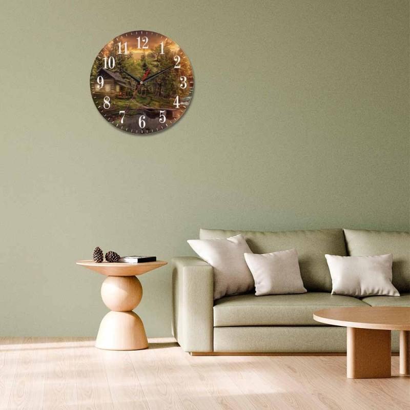 10 Inch Wall Clock Vintage Wooden Silent Quartz Home Living Room Decoration Large Clock