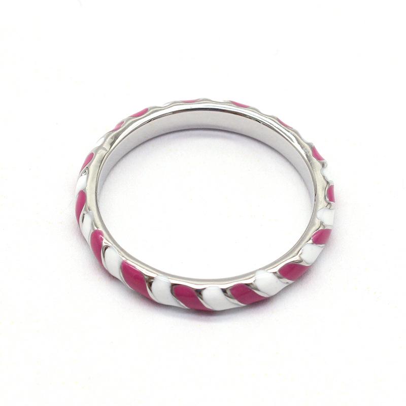 Kenjie Two-Color Enamel Craft Signet Ring - Women's Versatile Hand Jewelry