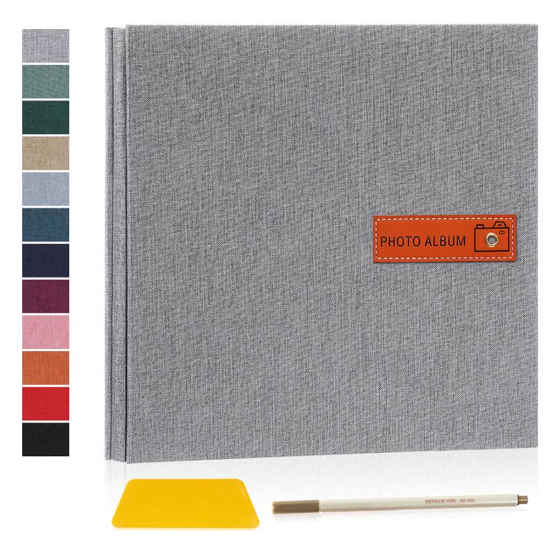 

Retro Self-Adhesive DIY Photo Album for Children, 12-inch & 18-inch, Large Capacity, Small Card Insertions 260x270mm-12-inch 20 pages