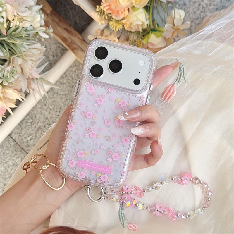 Lente Roze Bloemen Meisjesachtig Hart Telefoonhoesje voor iPhone 17/16 Pro Max/15/14