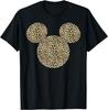 Hot Fashion Unisex Mickey Mouse Cheetah Print Silhouette Fill Short Sleeve T-Shirt S-4XL Four Seasons