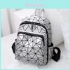 Modern Unisex Diamond Pattern Pvc Casual Travel Backpack With Large Capacity For Leisure Trips