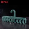 Tenpiece Plastic Tie Hanger Set With Adjustable Cross Design For Closet Use