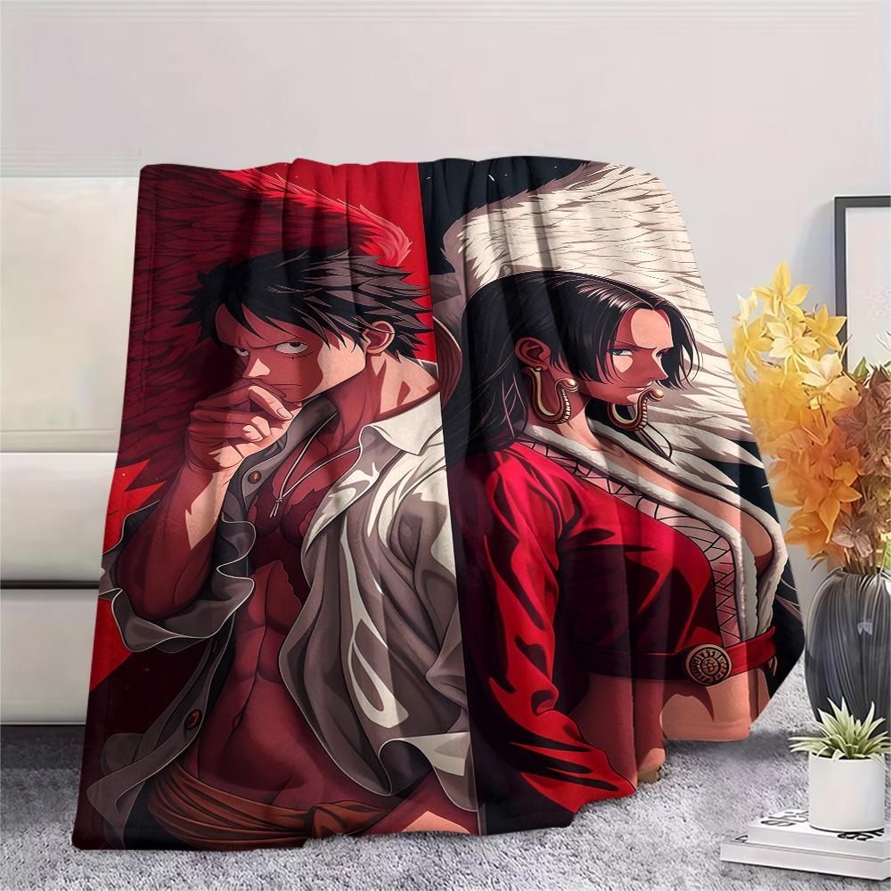 1PC Luffy D Patterned Flannel Blanket Suitable For All Seasons For Home Decor Warmth And Comfort Gifts Holiday Present