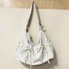 Koreanische Gepunktete Canvas-Tragetasche Damen Große Kapazität Umhängetasche Mit Schleifen-Detail Niedliche Pendler-Umhängetasche Lässige Handtasche
