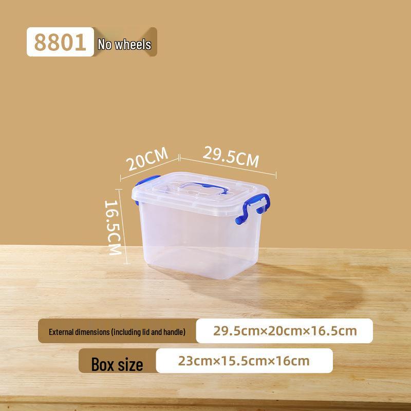 Extra Large Transparent Plastic Storage Box with Wheels for Clothes and Quilts