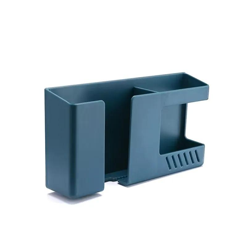 1PC Wall-Mounted Non-Punching Remote Control Storage Box Rack TV Air Conditioning Mobile Phone Charging Rac