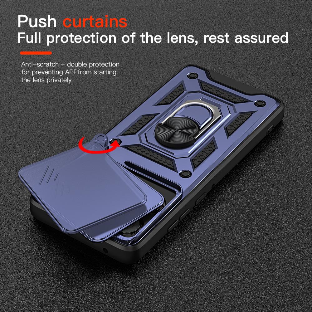 KEYSION Shockproof Case for Motorola Edge 60 Fusion 5G Slide Camera Protection Ring Stand Phone Cover for MOTO Edge 60 Fusion 5G