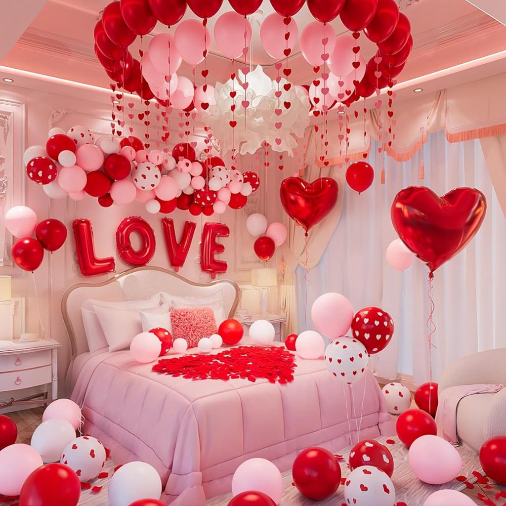 Valentine's Day bedroom Decor balloons, romantic love balloons LOVE balloons, for proposals, anniversaries, and surprises Decor