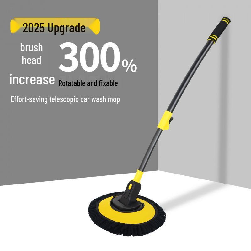 Retractable Car Wash Mop Brush for Wet & Dry Use - Bendable for Dust Removal, Gentle on Paint.