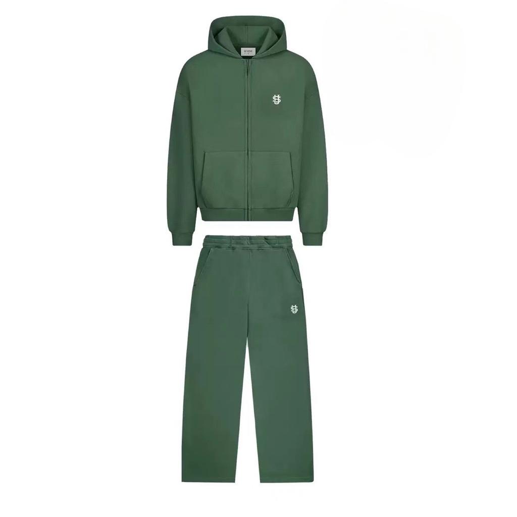 DRIPX Set Due Pezzi Felpa con Cappuccio e Zip Ricamata Pantaloni della Tuta Casual Abbigliamento Y2K Pantaloni Larghi Hip-hop da Uomo Pantaloni Casual