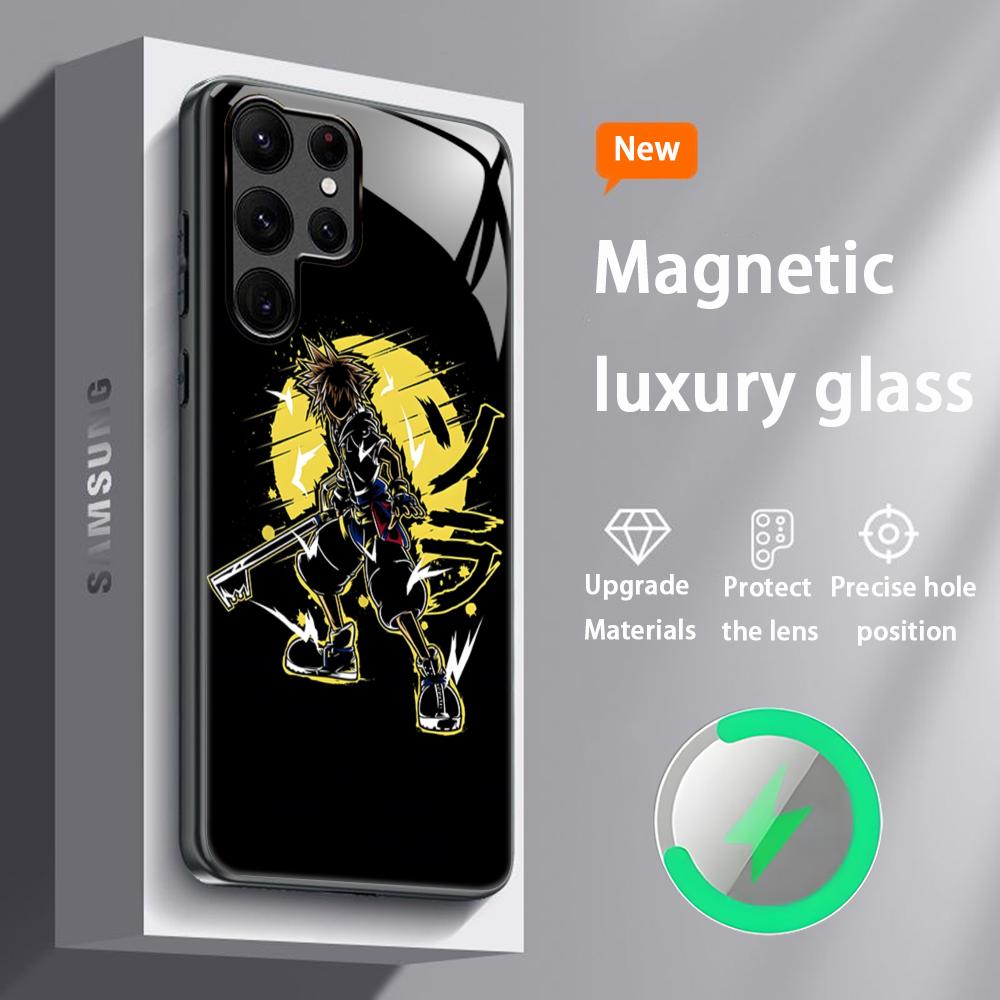 Hot Kingdom Hearts Game Phone Case For Samsung S25 S24 S23 S22 S21 S20 Plus Ultra Note20 Glass Magnetic Case