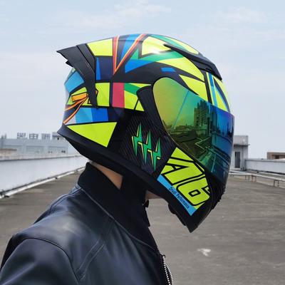 Full Face Motorcycle Helmet Men Women ABS Dual Lens Modular Street Bike With Visor Winglet All Season