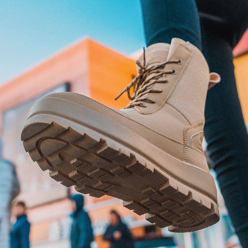 Damesko med tykk såle Pluss fløyel Tykk glidelås Snøstøvler for kvinner Varme Vanntette Vinter Damesko Casual Komfortable