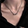 Flash Diamond Ring Pendant Necklace Cold Wind Men And Women Light Luxury Design Fashion Temperament Collarbone Chain