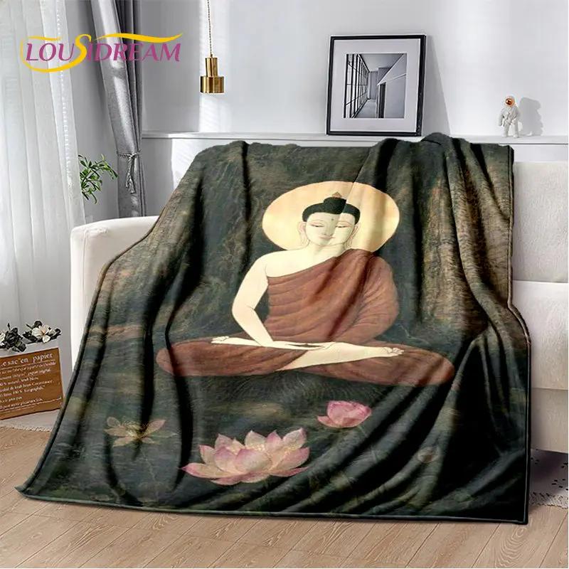 Sakyamuni Buddha Buddhism Tro Religion Mjuk Plyschfilt, Flanellfilt Pläd för Vardagsrum Sovrum Säng Soffa Be
