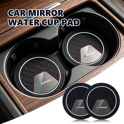 2Pcs Car Cup Mat Anti-Slip Drink Coaster Auto Interior Cup Holder Pad For V50 S60 XC60 S40 XC40 XC90 V70 XC70 C30 V40 V60