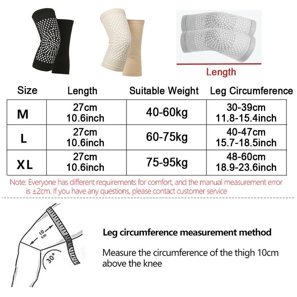 1Pair Self Heating Support Knee Pad Knee Brace Warm for Arthritis Joint Pain Relief Injury Recovery Belt Knee Massager Leg Warmer