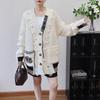 Medium and Long Ripped Design Knitted Cardigan Autumn and Winter New Loose Lazy Wind Sweater Jacket Women