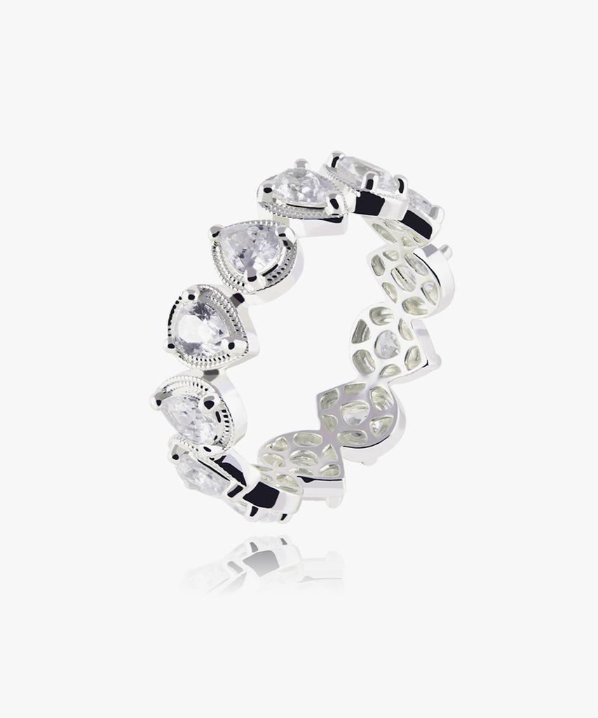 Helene Jewelry 925 Silver Saint Teardrop Cubic Bold Miss Ring (Type D)