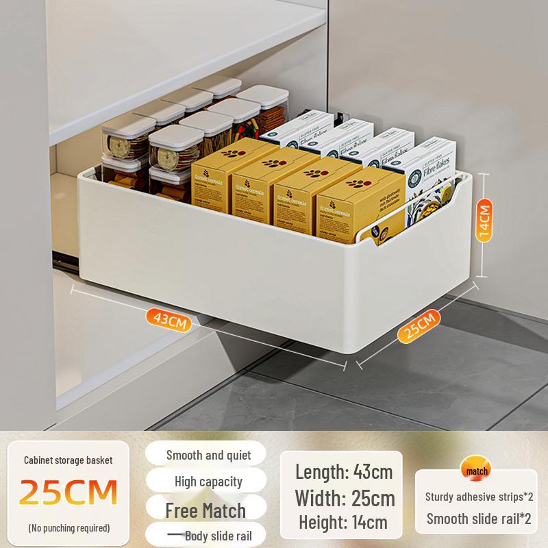 Multi-Functional Kitchen Pull-Out Basket with Shelves and Cutlery Storage
