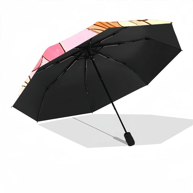 1pc My Melody Automatic Opening/Closing Umbrella - Portable Three-Fold Design with 8-Bone Iron Frame - Outdoor - Perfect Gift for Fans, Travelers, Dai