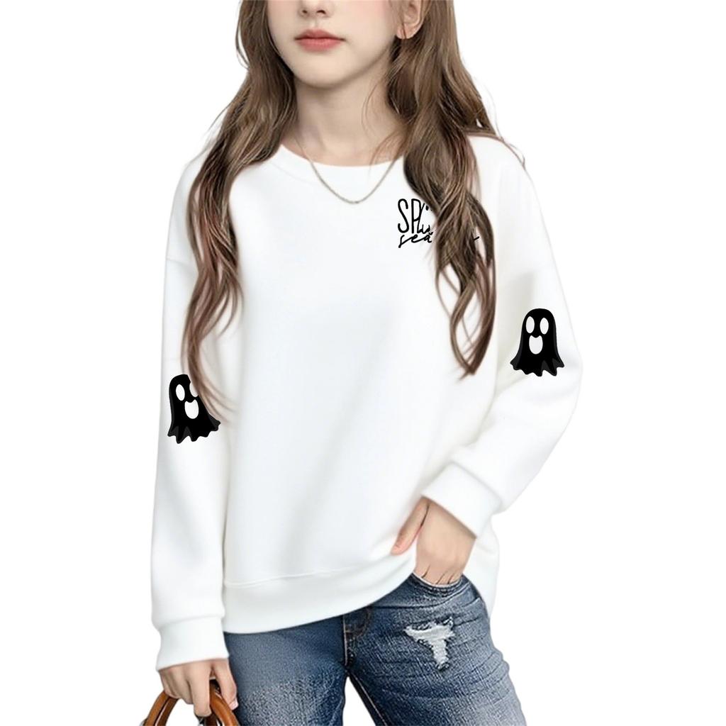 Boys Girls Child Fashion Daily Versatile Casual Crewneck Sweatshirts Daily Long Sleeve Patchwork Top Sweatshirts