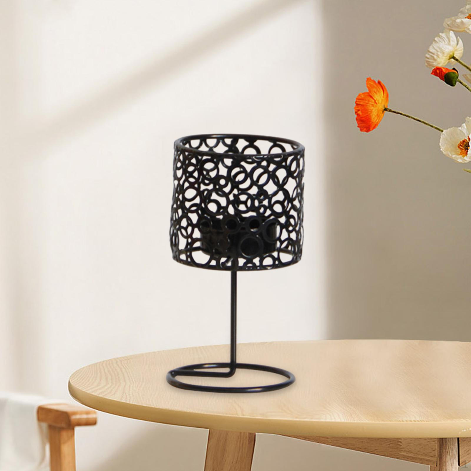 Candleholder Metal Candlestick, High Foot Decorative Tea Light Holder Goblet Candle for