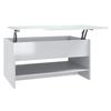 Glossy White Coffee Table 80 X 50 X 40 Cm Engineered Wood