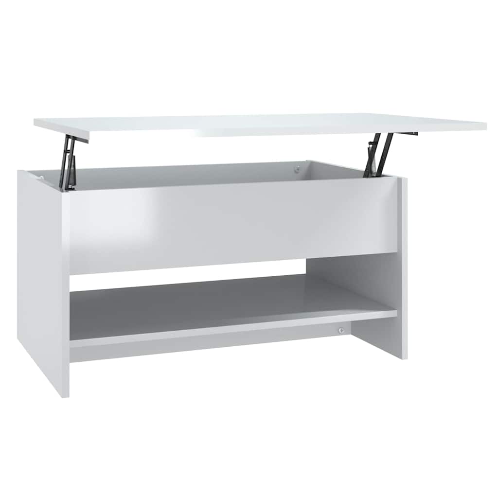 Glossy White Coffee Table 80 X 50 X 40 Cm Engineered Wood