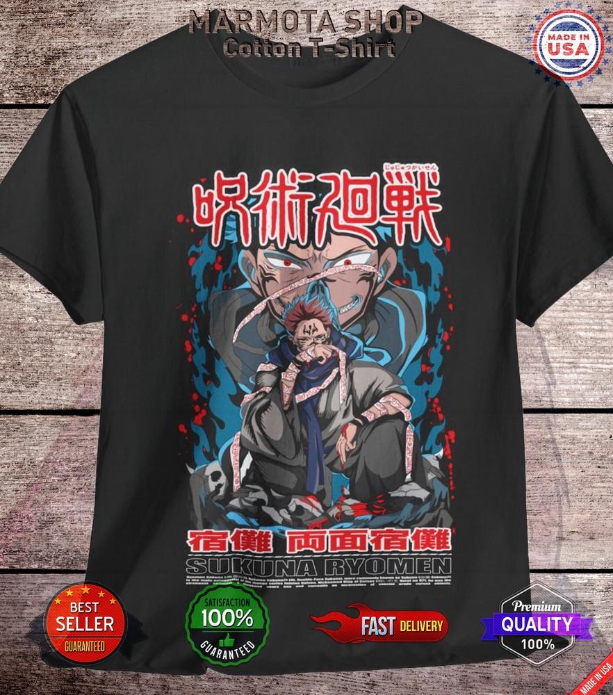 

Sukuna Ryomen Jujutsu Kaisen T-Shirt Itadori Gojo Anime Japanese Tee Shirt JJK S