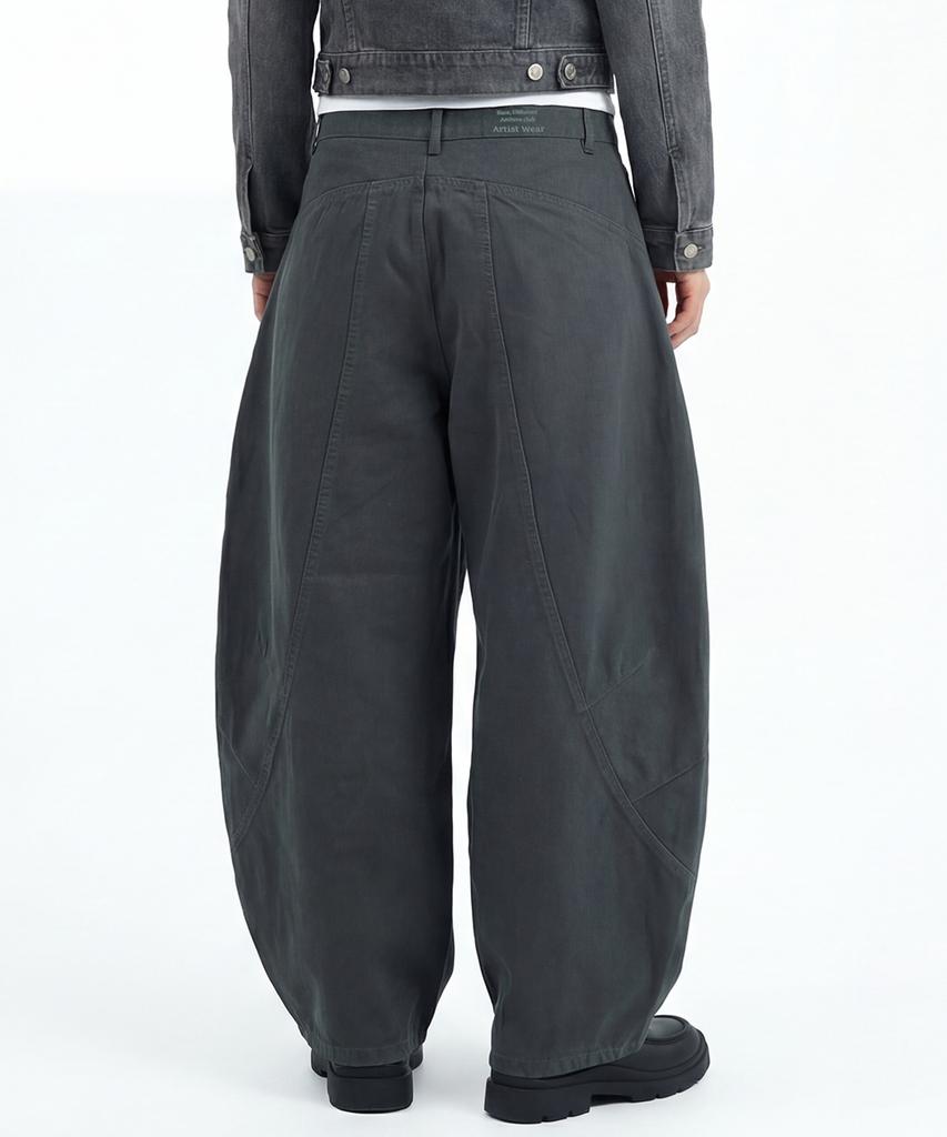 ARTISTWEAR [Atw] Voluminous Wide Fit Cotton Curved Pants - 2 Colors