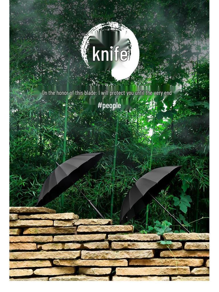 Custom Logo Katana Umbrella: Sun Protection, Semi-Automatic, Straight Handle for Sun and Rain
