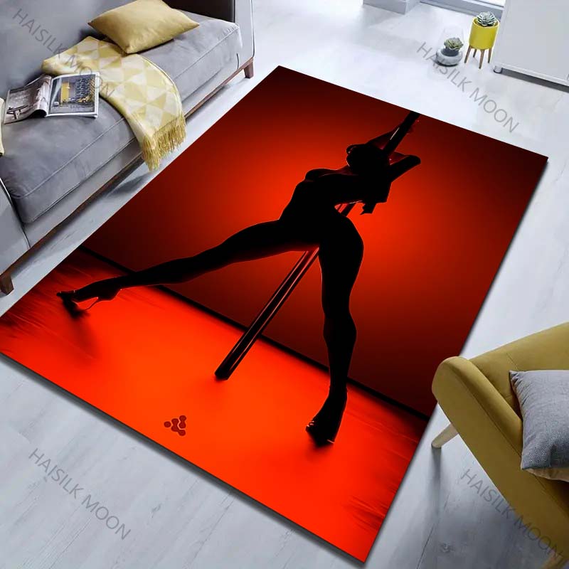 15 Sizes Pole Dance Art Print Carpet for Living Room Bedroom Sofa Doormat Decor Area Rug Non-slip Floor Mat for Gifts