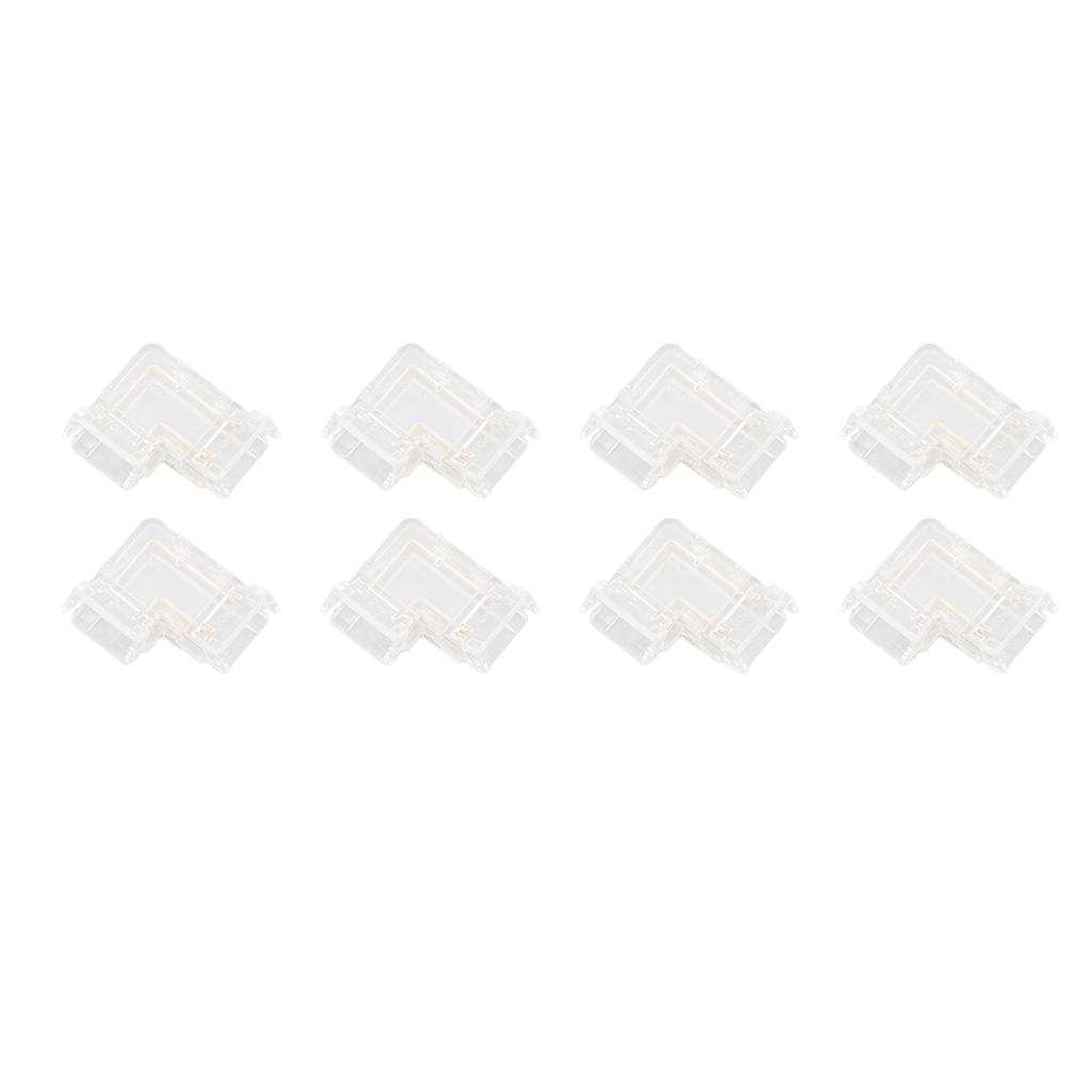 8pcs LED Strip Light Connector Professional Transparent 3Pin L Shaped COB Connector for COB LED