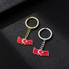 Ethnic Style Stainless Steel & Enamel Cross Pendant Keychain for Men & Women
