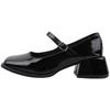 Versatile light mouth square head French single shoes women's 2025 spring and autumn new evening shoes retro thick heel silver Mary Jane shoes