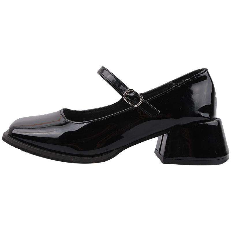 Versatile light mouth square head French single shoes women's 2025 spring and autumn new evening shoes retro thick heel silver Mary Jane shoes