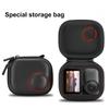 Portable Storage Bag for Sports Camera Featuring Waterproof Design Shockproof EVA Case and Attached Clip Carabiner