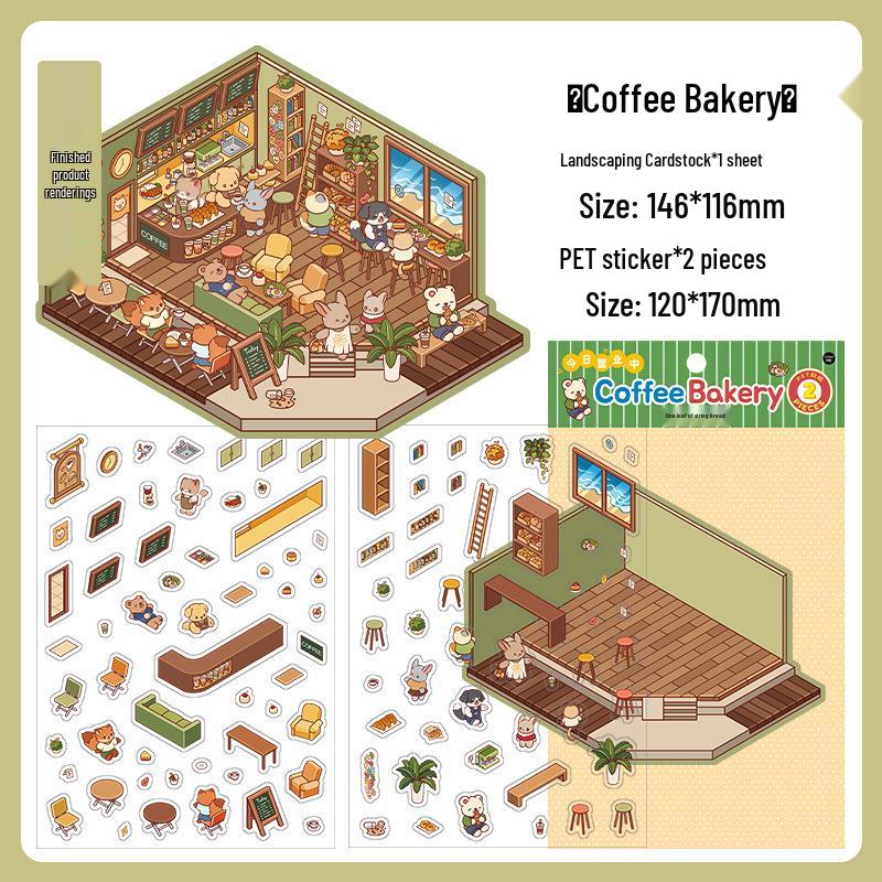 Infeel.Me 2.5D Scenery Stickers - 6th Edition Student Miniature Decoration Stickers