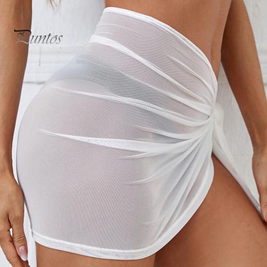 Dámské Síťovaná příze Zakrývací sukně Tenká průhledná opalovací krém Plavky Zakrytí Plážové Bikiny Průsvitná krátká sukně